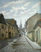 unknow artist A street in Czech town Vysoke Myto with Smekals  bakery France oil painting artist